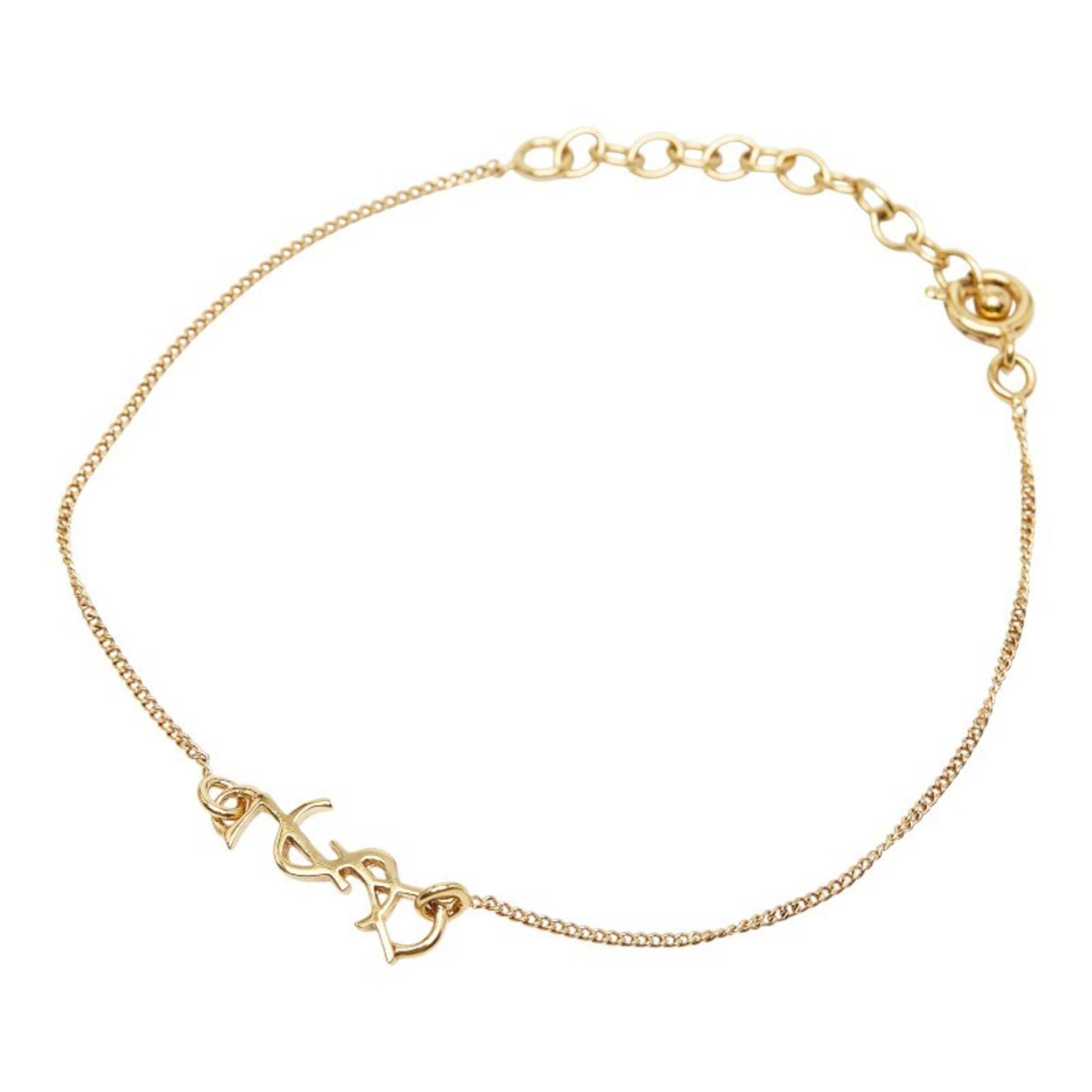 Saint Laurent Ysl Logo Bracelet, Gold Plated, Women's, Saint Laurent